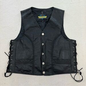 Vest Home Men’s Black Genuine Leather Vest Size 50